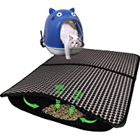 BEYAOBN Estera de Arena para Gatos-Doble Capa de Panal Alfombra para Gatos Estera para Bandeja de Arena para Gatos con…